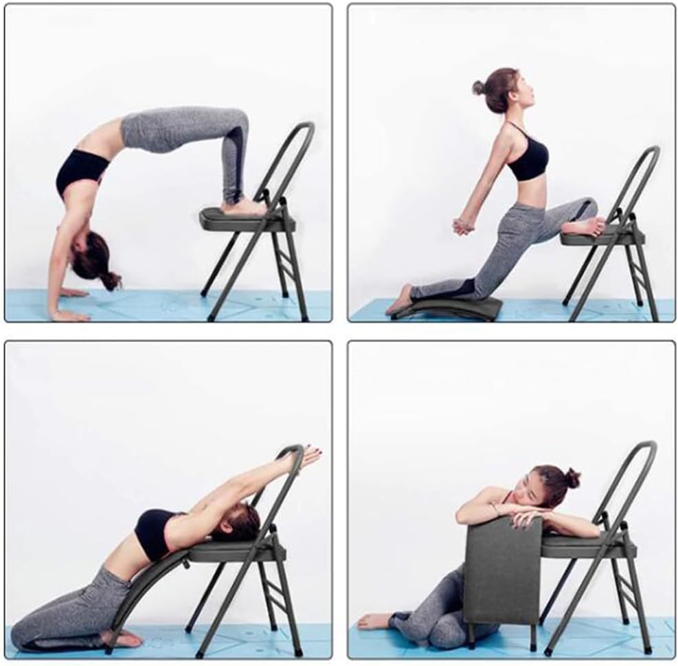 Yoga Auxiliary Chair Backless Yoga Chair Portable Folding Yoga Chair with Non-Slip Feet Covers for Flexibility Strength Balance Handstand Training
