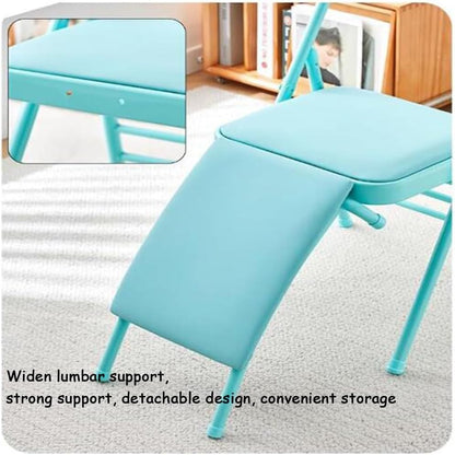 Yoga Auxiliary Chair Backless Yoga Chair Portable Folding Yoga Chair with Non-Slip Feet Covers for Flexibility Strength Balance Handstand Training