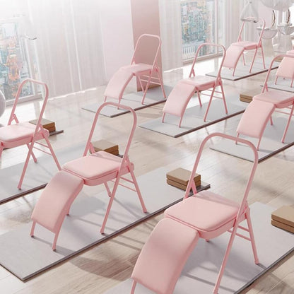 Yoga Auxiliary Chair Backless Yoga Chair Portable Folding Yoga Chair with Non-Slip Feet Covers for Flexibility Strength Balance Handstand Training