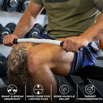 Massage Stick 24" Handheld Spindle Massage Roller - Full Body Muscle Recovery & Myofascial Release (Large - 24" Massage Stick)