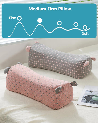 Buckwheat Pillow for Sleeping - Adjustable Buckwheat Hull Pillow for Neck Support, 16.5" x6.3” Cervical Roll Pillow, Firm Cylinder Bolster for Pain Relief, Yoga, Lumbar Support