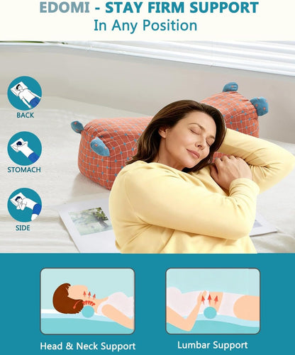 Buckwheat Pillow for Sleeping - Adjustable Buckwheat Hull Pillow for Neck Support, 16.5" x6.3” Cervical Roll Pillow, Firm Cylinder Bolster for Pain Relief, Yoga, Lumbar Support