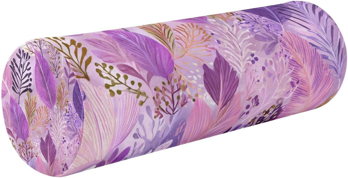 c Neck Roll Pillow Bolster Round Health Memory Foam Long Cervical Cylinder Pillows with Removable Washable Cover for Body Bed Legs Back Yoga - Colors B