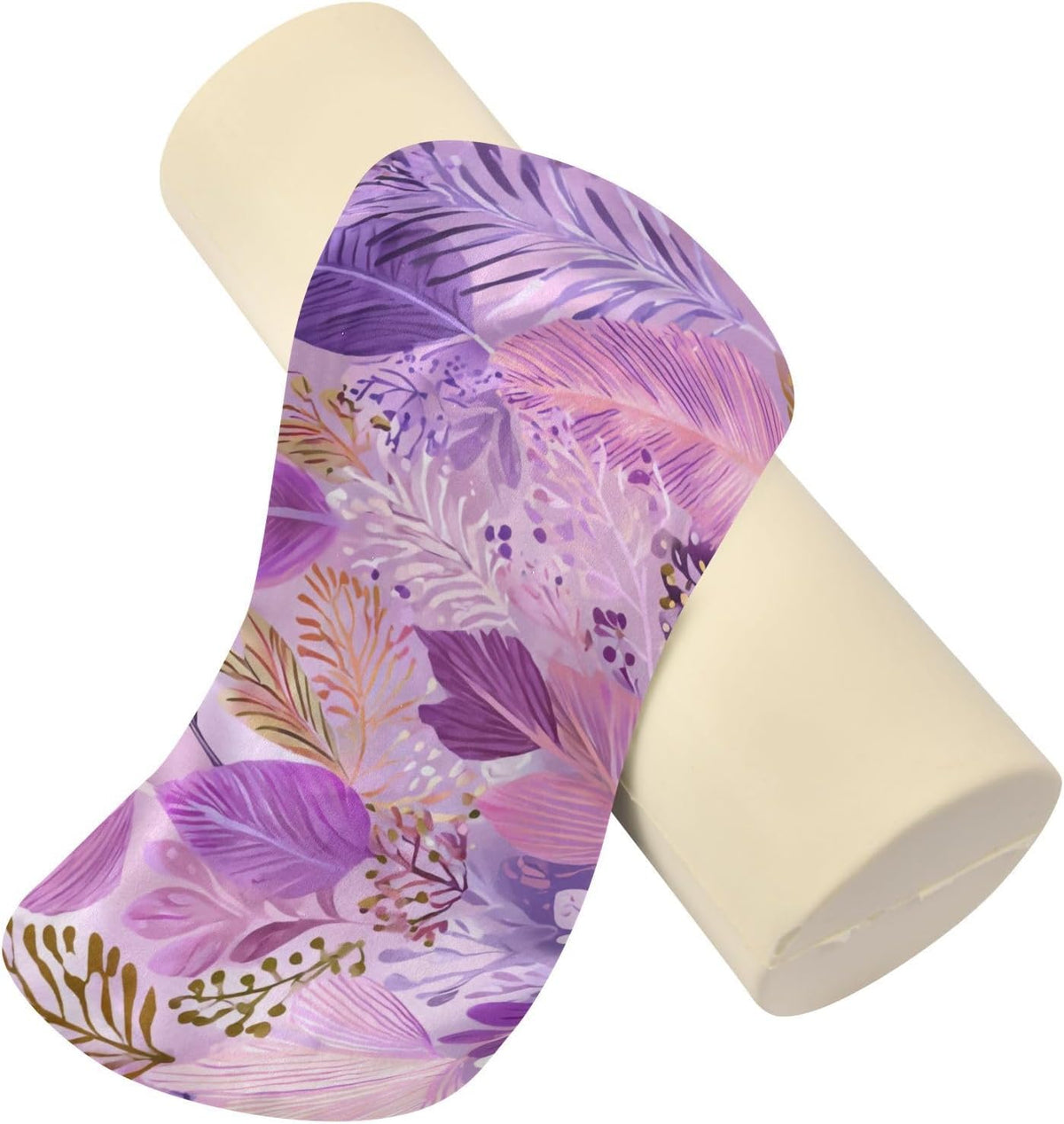 c Neck Roll Pillow Bolster Round Health Memory Foam Long Cervical Cylinder Pillows with Removable Washable Cover for Body Bed Legs Back Yoga - Colors B
