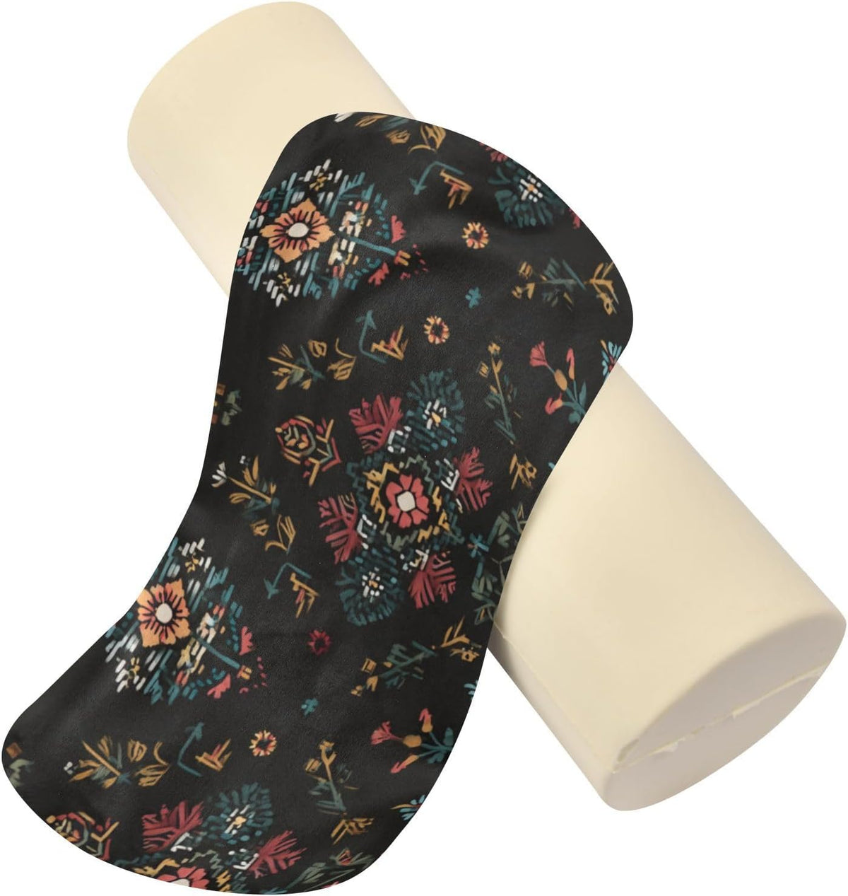 c Neck Roll Pillow Bolster Round Health Memory Foam Long Cervical Cylinder Pillows with Removable Washable Cover for Body Bed Legs Back Yoga - Colors B