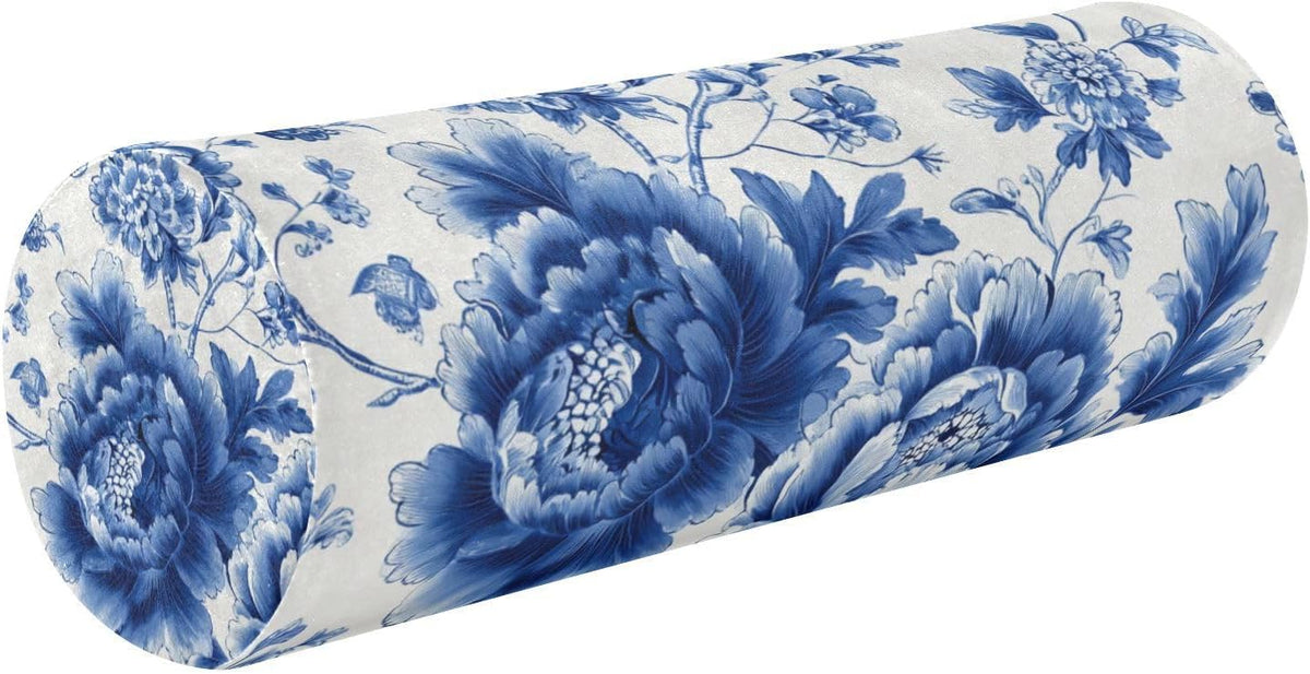 c Neck Roll Pillow Bolster Round Health Memory Foam Long Cervical Cylinder Pillows with Removable Washable Cover for Body Bed Legs Back Yoga - Colors B