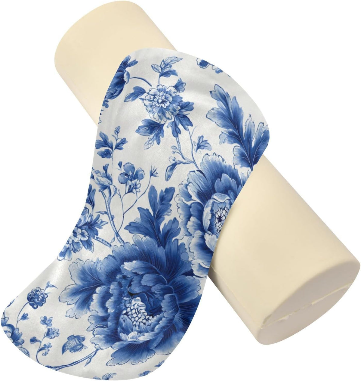 c Neck Roll Pillow Bolster Round Health Memory Foam Long Cervical Cylinder Pillows with Removable Washable Cover for Body Bed Legs Back Yoga - Colors B