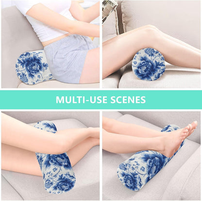 c Neck Roll Pillow Bolster Round Health Memory Foam Long Cervical Cylinder Pillows with Removable Washable Cover for Body Bed Legs Back Yoga - Colors B