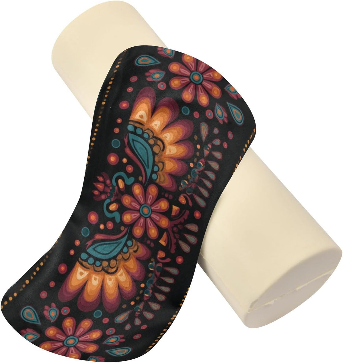 c Neck Roll Pillow Bolster Round Health Memory Foam Long Cervical Cylinder Pillows with Removable Washable Cover for Body Bed Legs Back Yoga - Colors B