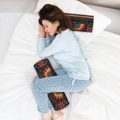 c Neck Roll Pillow Bolster Round Health Memory Foam Long Cervical Cylinder Pillows with Removable Washable Cover for Body Bed Legs Back Yoga - Colors B
