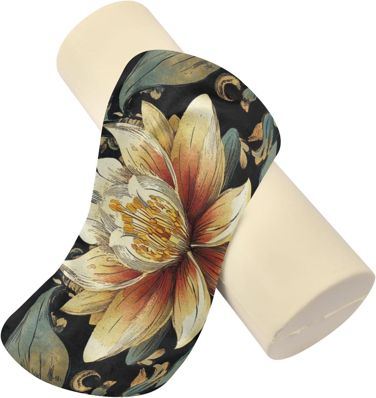 c Neck Roll Pillow Bolster Round Health Memory Foam Long Cervical Cylinder Pillows with Removable Washable Cover for Body Bed Legs Back Yoga - Colors B