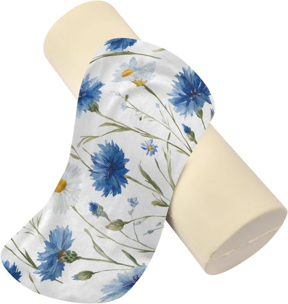 c Neck Roll Pillow Bolster Round Health Memory Foam Long Cervical Cylinder Pillows with Removable Washable Cover for Body Bed Legs Back Yoga - Colors B