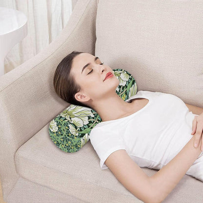 c Neck Roll Pillow Bolster Round Health Memory Foam Long Cervical Cylinder Pillows with Removable Washable Cover for Body Bed Legs Back Yoga - Colors B