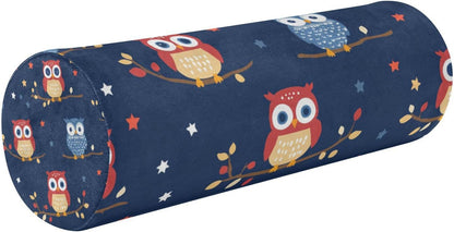 c Neck Roll Pillow Bolster Round Health Memory Foam Long Cervical Cylinder Pillows with Removable Washable Cover for Body Bed Legs Back Yoga - Colors B