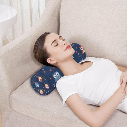 c Neck Roll Pillow Bolster Round Health Memory Foam Long Cervical Cylinder Pillows with Removable Washable Cover for Body Bed Legs Back Yoga - Colors B