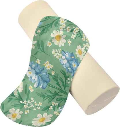 c Neck Roll Pillow Bolster Round Health Memory Foam Long Cervical Cylinder Pillows with Removable Washable Cover for Body Bed Legs Back Yoga - Colors B