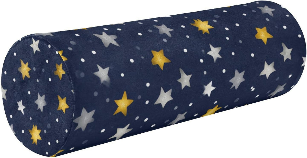 c Neck Roll Pillow Bolster Round Health Memory Foam Long Cervical Cylinder Pillows with Removable Washable Cover for Body Bed Legs Back Yoga - Colors B