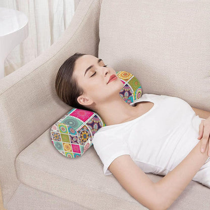 c Neck Roll Pillow Bolster Round Health Memory Foam Long Cervical Cylinder Pillows with Removable Washable Cover for Body Bed Legs Back Yoga - Colors B