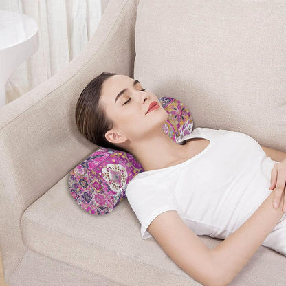 c Neck Roll Pillow Bolster Round Health Memory Foam Long Cervical Cylinder Pillows with Removable Washable Cover for Body Bed Legs Back Yoga - Colors B
