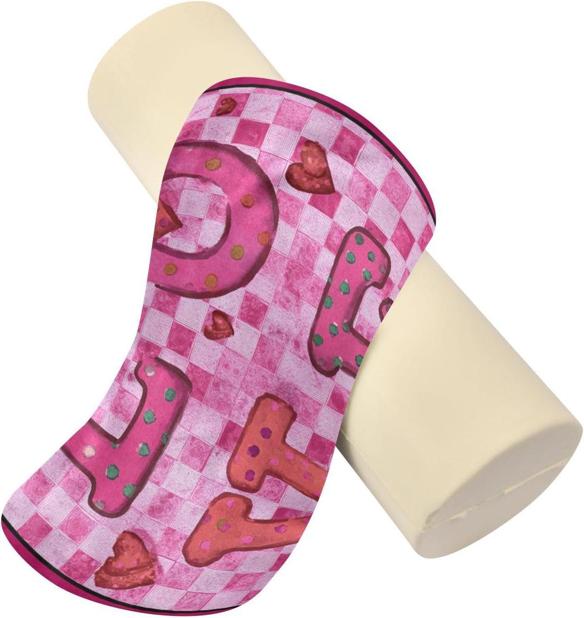 c Neck Roll Pillow Bolster Round Health Memory Foam Long Cervical Cylinder Pillows with Removable Washable Cover for Body Bed Legs Back Yoga - Colors B