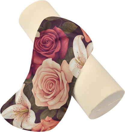 c Neck Roll Pillow Bolster Round Health Memory Foam Long Cervical Cylinder Pillows with Removable Washable Cover for Body Bed Legs Back Yoga - Colors B