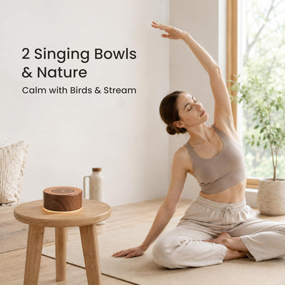 Tibetan Meditation Singing Bowl Machine - 7 Singing Bowls Sounds, Crystal Healing, Chakra Healing, Mindfulness and Stress Relief Timer and Memory Features for Women/Men
