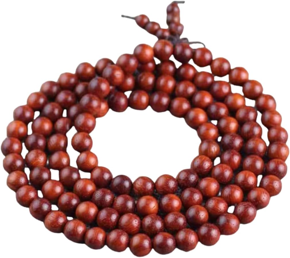 Handmade Mala Beads Bracelet 108 8mm Prayer Meditation Bracelet Sandalwood Elastic, Buddhist Beads, Prayer Mala Necklace for Men and Women Gifts
