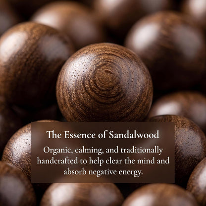 Handmade Mala Beads Bracelet 108 8mm Prayer Meditation Bracelet Sandalwood Elastic, Buddhist Beads, Prayer Mala Necklace for Men and Women Gifts