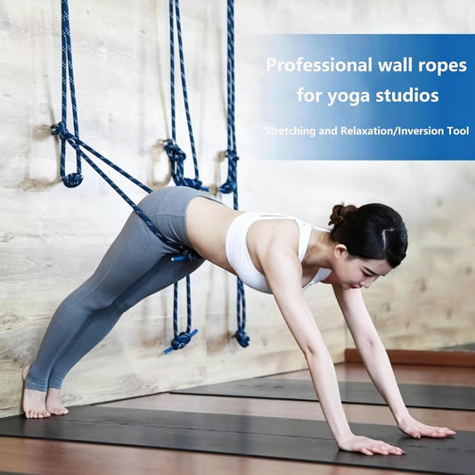 Upgraded Yoga Wall Ropes, Extra Thick Cotton Yoga Strap with Reinforced Knots, Durable Yoga Inversion Ropes for Flexibility Training, Suitable for Yoga Studio, Home Gym