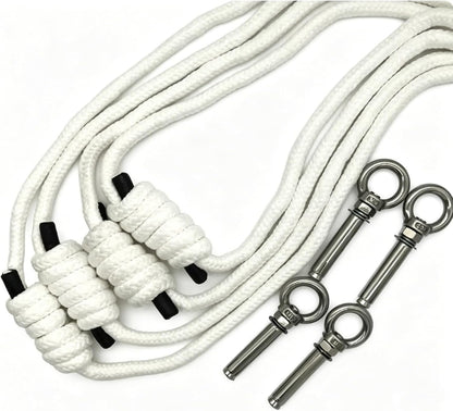 Upgraded Yoga Wall Ropes, Extra Thick Cotton Yoga Strap with Reinforced Knots, Durable Yoga Inversion Ropes for Flexibility Training, Suitable for Yoga Studio, Home Gym