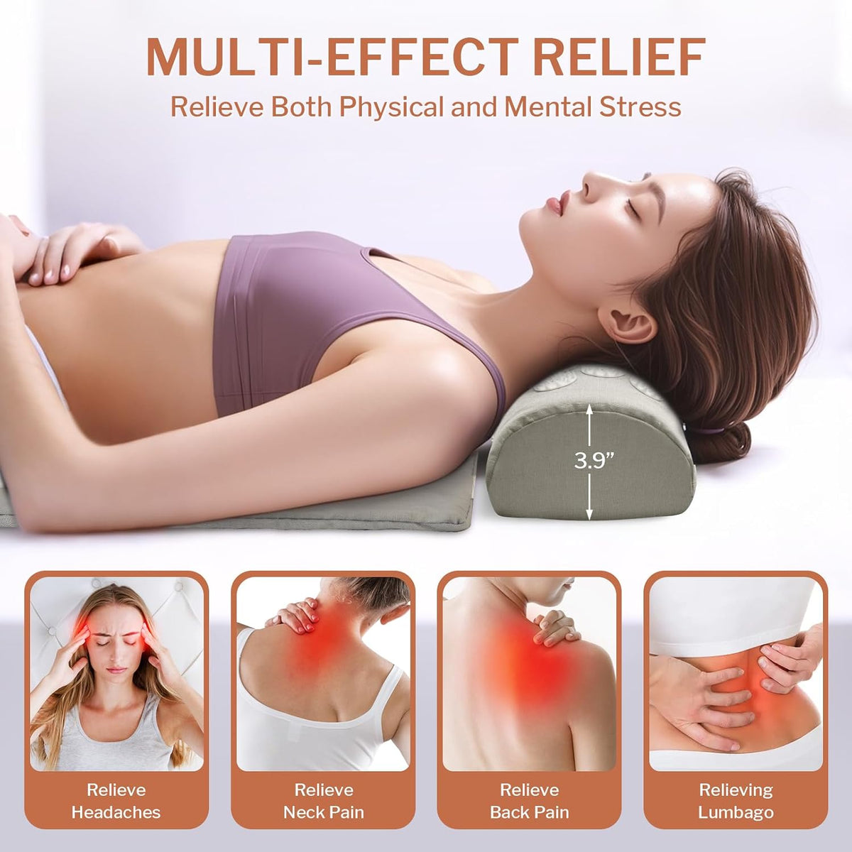 Heated Acupressure Mat, 3 Heat Levels, 2-Hour Auto-Off