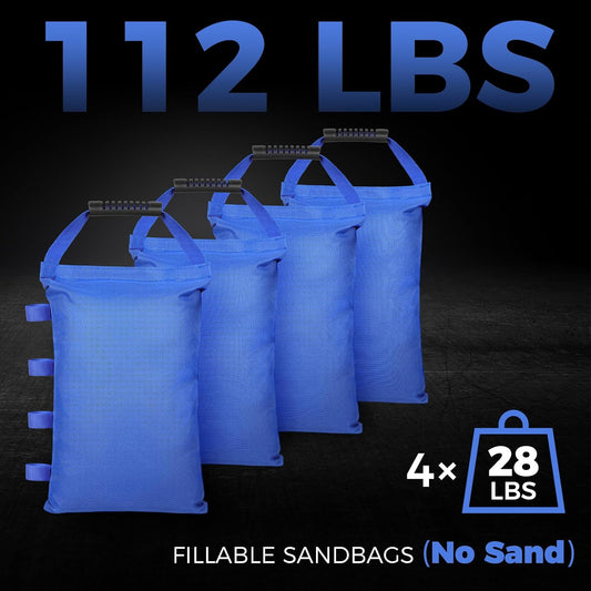 4 Packs Sand Bags for Canopy Legs, 112 LBS Heavy Duty Weight Bags