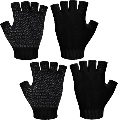2 Pairs Yoga Pilates Gloves with Grips for Women