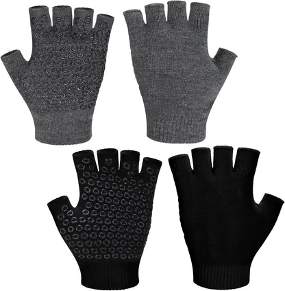 2 Pairs Yoga Pilates Gloves with Grips for Women