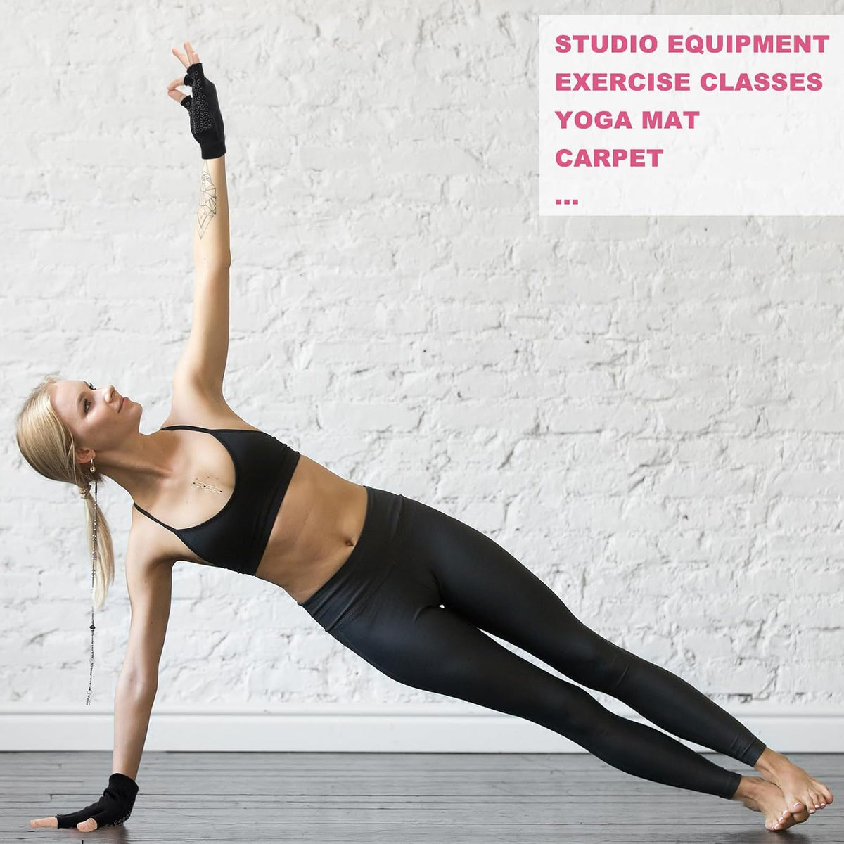 2 Pairs Yoga Pilates Gloves with Grips for Women