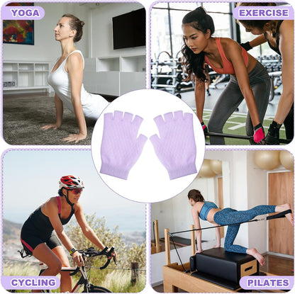 2 Pairs Yoga Pilates Gloves with Grips for Women