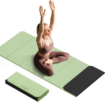 Foldable Yoga Mat, 71"x24"x1/3" Thick(8mm), Non Slip Exercise Mat