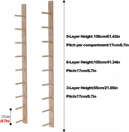Wooden Yoga Mat Holder Wall Mount, Wood Yoga Mat Storage Rack as Shoe Hanger, Yoga Mat Organizer, or Gym Shelf for Home Gym Wall Storage