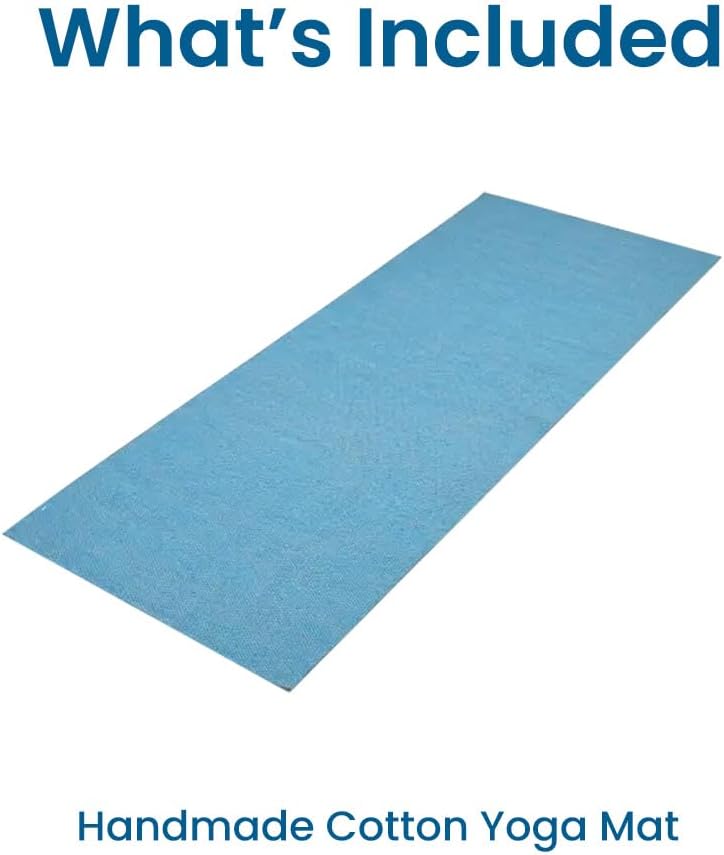 LFH Home Handmade Cotton Yoga Mat Cotton Rug picnic mat For Exercise, Workout, Fitness - Perfect Heavy Quality Eco Friendly Natural Cotton Woven Reversible Yoga Mats for Men & Women - 72x26 Inch.