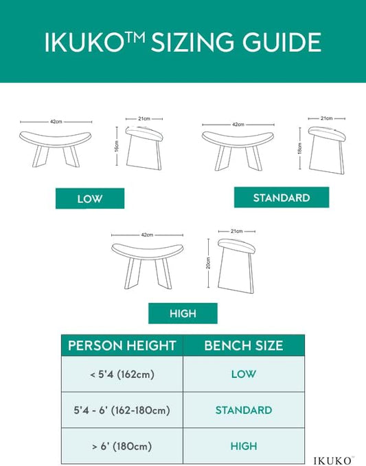 Meditation Bench IKUKO Basic, Preassembled Version, Solid Wood, Locally Handmade Eco Friendly Wooden Kneeling Ergonomic Seiza Seat, Prana Yoga