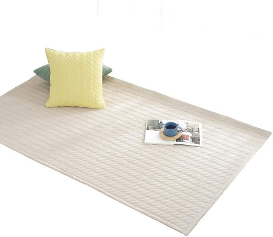Thick Cotton Yoga Mat 100% Organic Natural Yoga Rug Fitness Rug with Bag for Exercise, Workout Washable 78.8 inches X 27.5 Inches