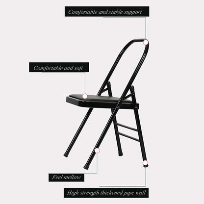 Folding Yoga Chair,Iyengar Yoga Chair,Pilates Yoga Chair,Backless Yoga Chair,Back Exercise Tool,Sturdy and Stable,Yoga Inversion Chair, Black