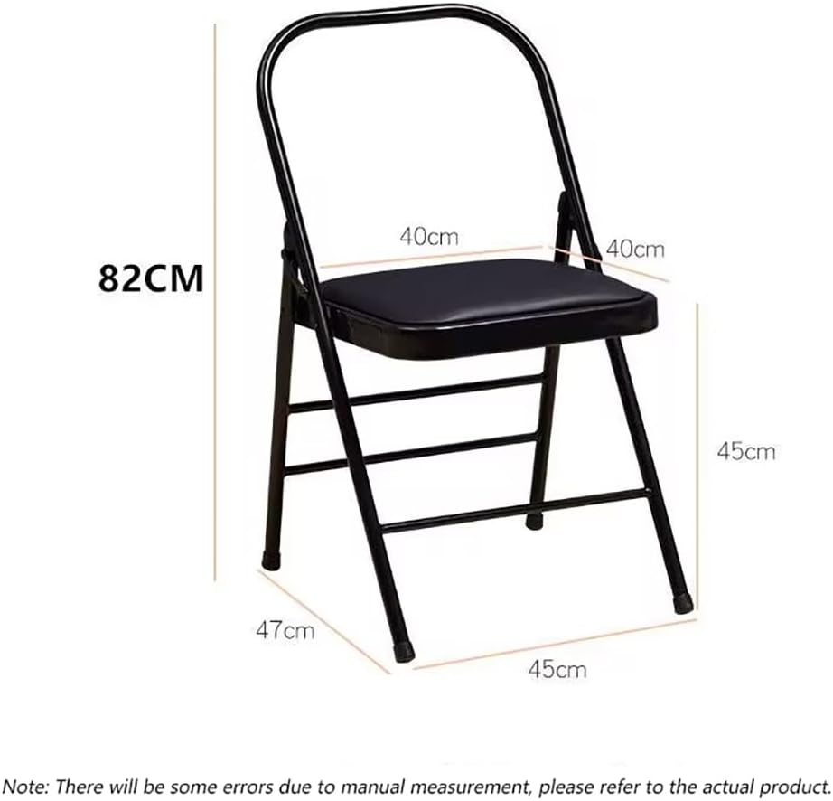Iyengar Yoga Auxiliary Chair Multi Purpose Yoga Auxiliary Chair Bold and Thick Folding Chair Support Foldable Balance Training,Black