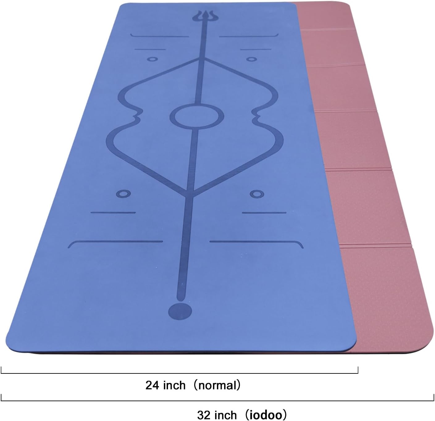 iodoo Foldable Yoga Mat 72" L x 32" W x 0.32 Inch Extra Thicked and Wided, Folding Yoga Mat for Travel with Canvas Carrying Bag, Non-Slip TPE Exercise Pilates Mat