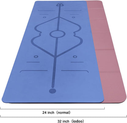 iodoo Foldable Yoga Mat 72" L x 32" W x 0.32 Inch Extra Thicked and Wided, Folding Yoga Mat for Travel with Canvas Carrying Bag, Non-Slip TPE Exercise Pilates Mat