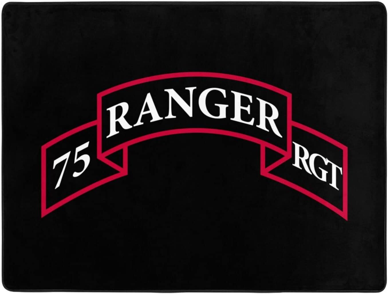 75th Ranger Regiment SSI Area Rug 63x48in Rugs for Living Room Indoor Floor Non-Slip Rug Washable Large Rug Indoor Decorative Carpet Yoga Floor Mat