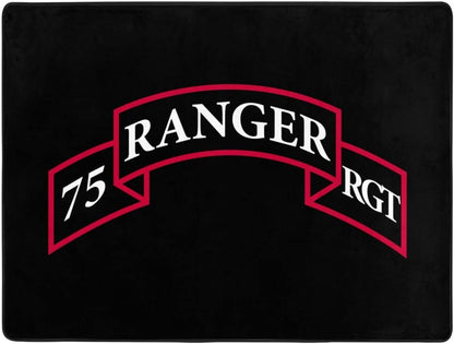 75th Ranger Regiment SSI Area Rug 63x48in Rugs for Living Room Indoor Floor Non-Slip Rug Washable Large Rug Indoor Decorative Carpet Yoga Floor Mat