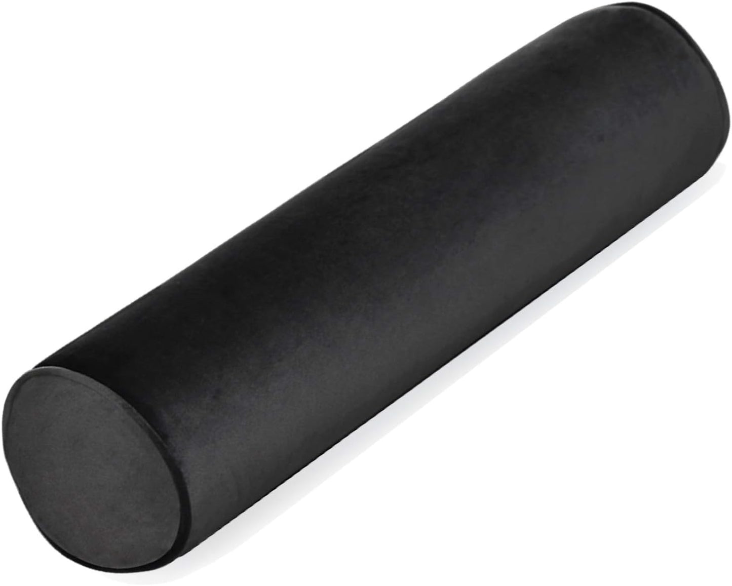 Tinbolunce Memory Foam Roll Pillow for Knee/Leg/Neck - Full Moon Bolster/Round Cylinder Pillow for Sleeping on Side or Back - Removable Cooling Cover Length 18" x 6" Diameter (Gray Pink)