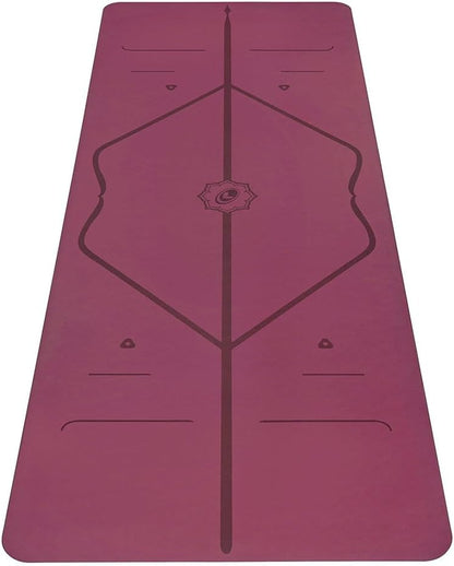 Liforme Original Yoga Mat – Free Yoga Bag Included - Patented Alignment System, Warrior-like Grip, Non-slip, Eco-friendly, sweat-resistant, long, wide, 4.2mm thick mat for comfort