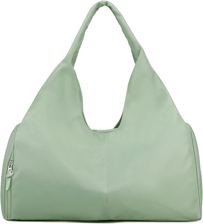 forestfish Yoga Gym Bag for Women with Shoes Compartment & Wet Dry Storage Pockets Lightweight Duffel Bag, Beige